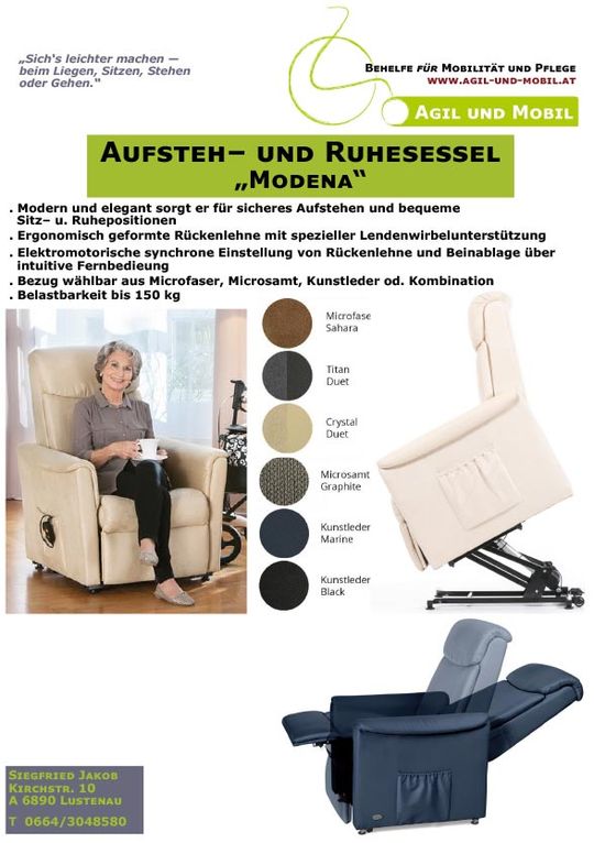 Aufsteh– und Ruhesessel „Modena“