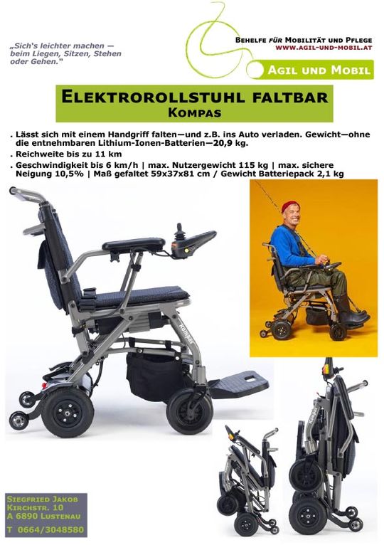 Faltbarer Elektrorollstuhl „Kompas“