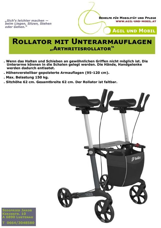 Rollator mit Unterarmauflagen „Arthritisrollator“
