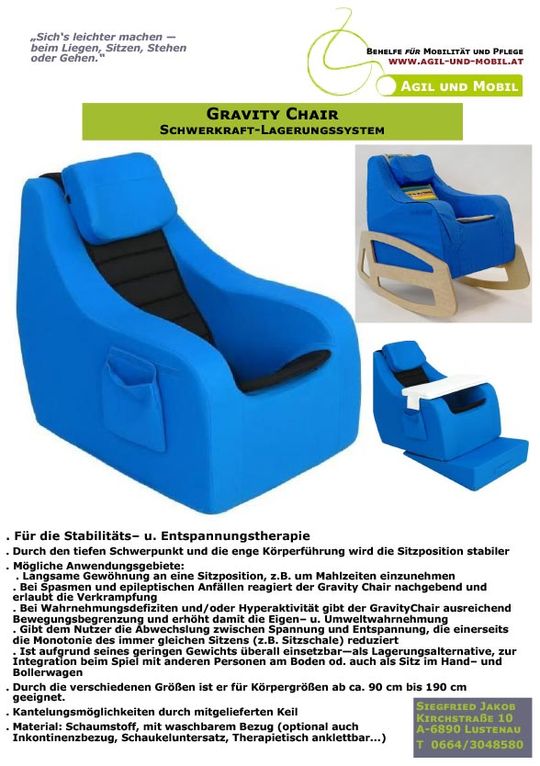 Gravity Chair Schwerkraft-Lagerungssystem